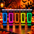 Neon Glow Body Paint Tubes Set of 5 | Fluorescent Face & Body Paint for Parties & Halloween | 28g Each
