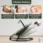 R For Rabbit Rock N Nap Bliss – Lightweight Baby Sleeper & Rocker Olive Green