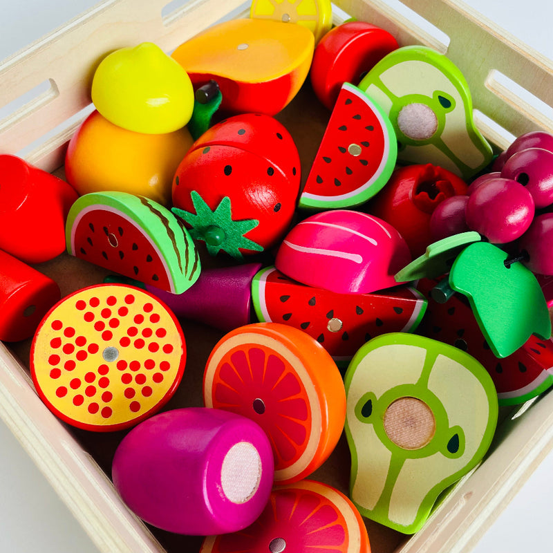 Open Ended Wooden Cutting Set 2- Fruits & Veggies (7 pcs set)