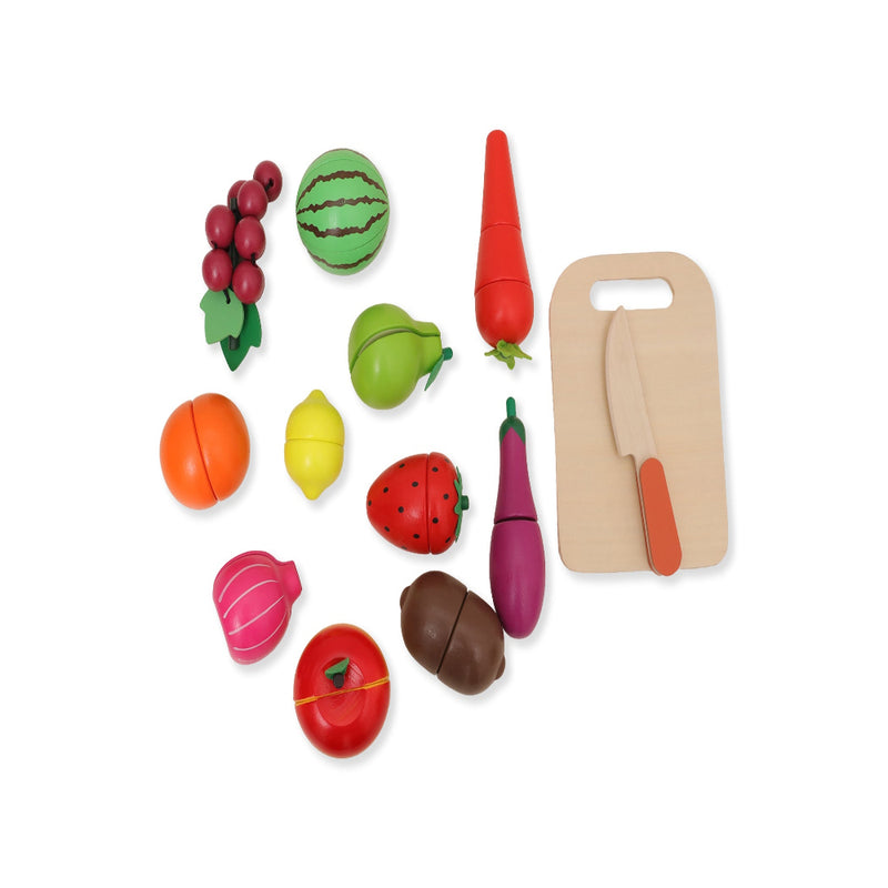 Open Ended Wooden Cutting Set Fruits & Veggies