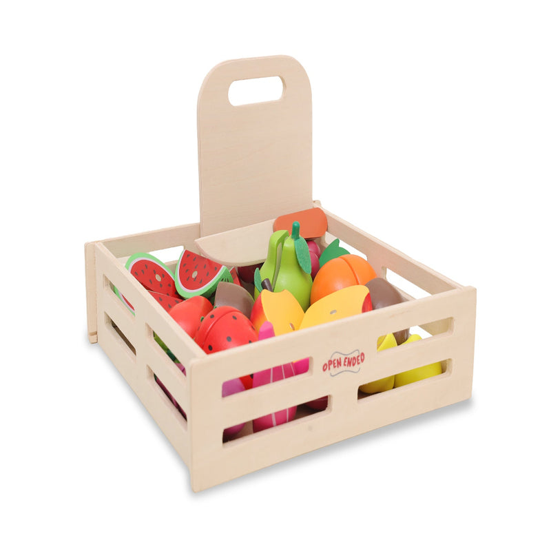 Open Ended Wooden Cutting Set Fruits & Veggies
