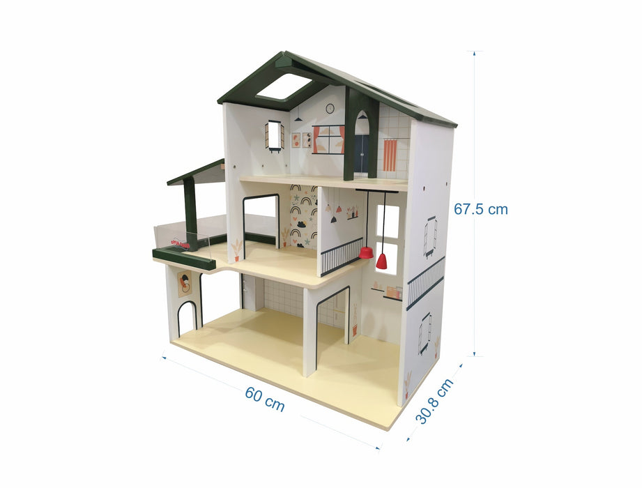 Open Ended Wooden Dollhouse - Modern Villa