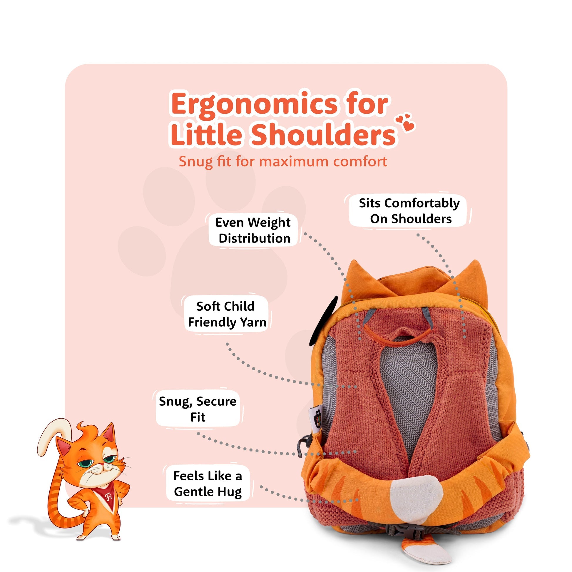 Filli & Me Filli & Strawberry HugBag 10L Preschool Backpack for Kids (2–3 Years) Lightweight School & Travel Bag
