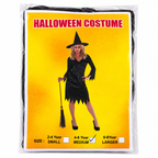 Halloween Witch Costume for Kids – Black Witch Dress Costume, 4–6 Years