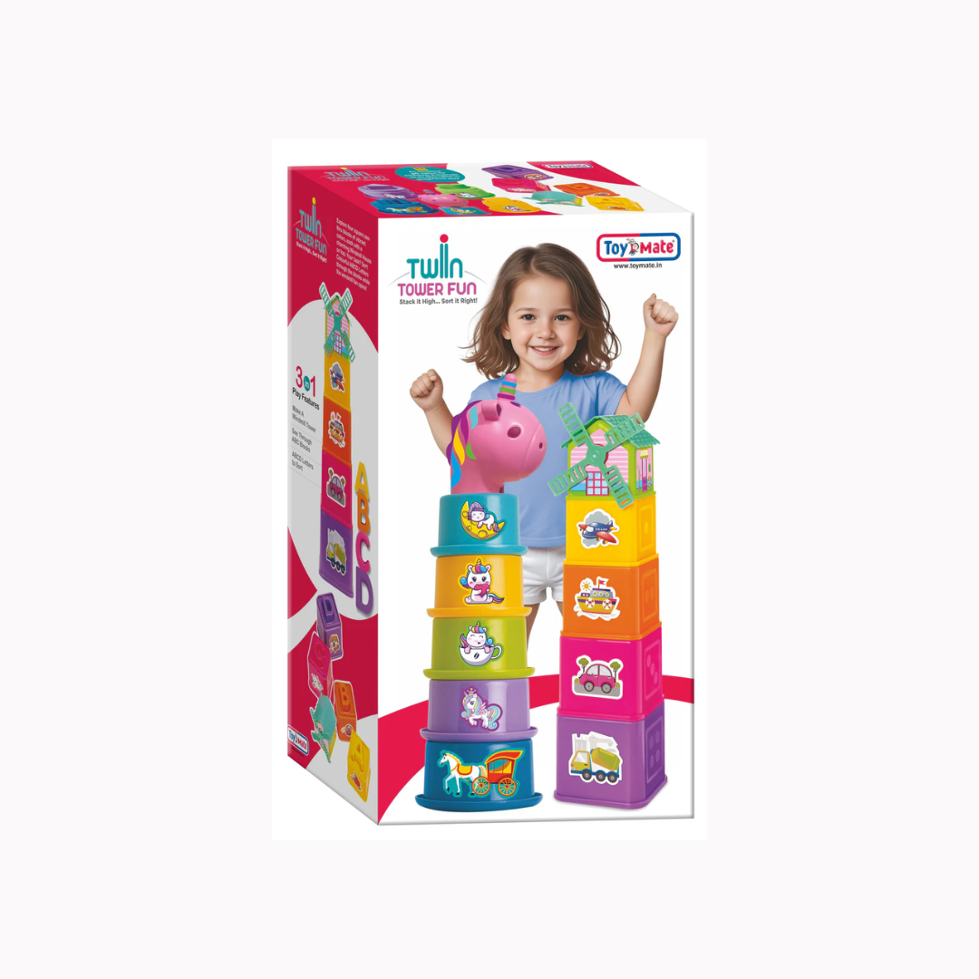 Toymate Twin Tower Fun- Stack it High… Sort it Right!