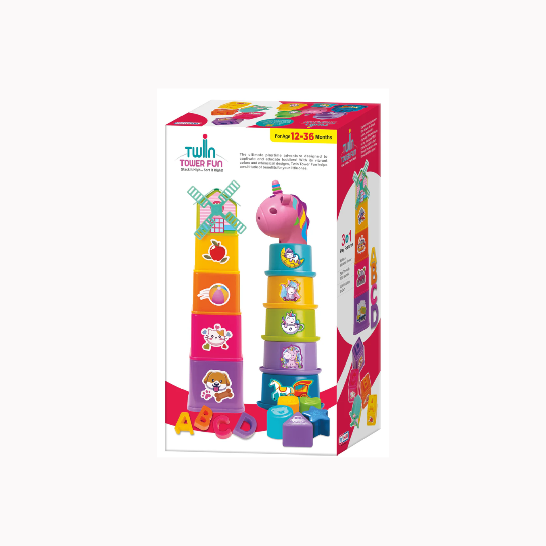 Toymate Twin Tower Fun- Stack it High… Sort it Right!