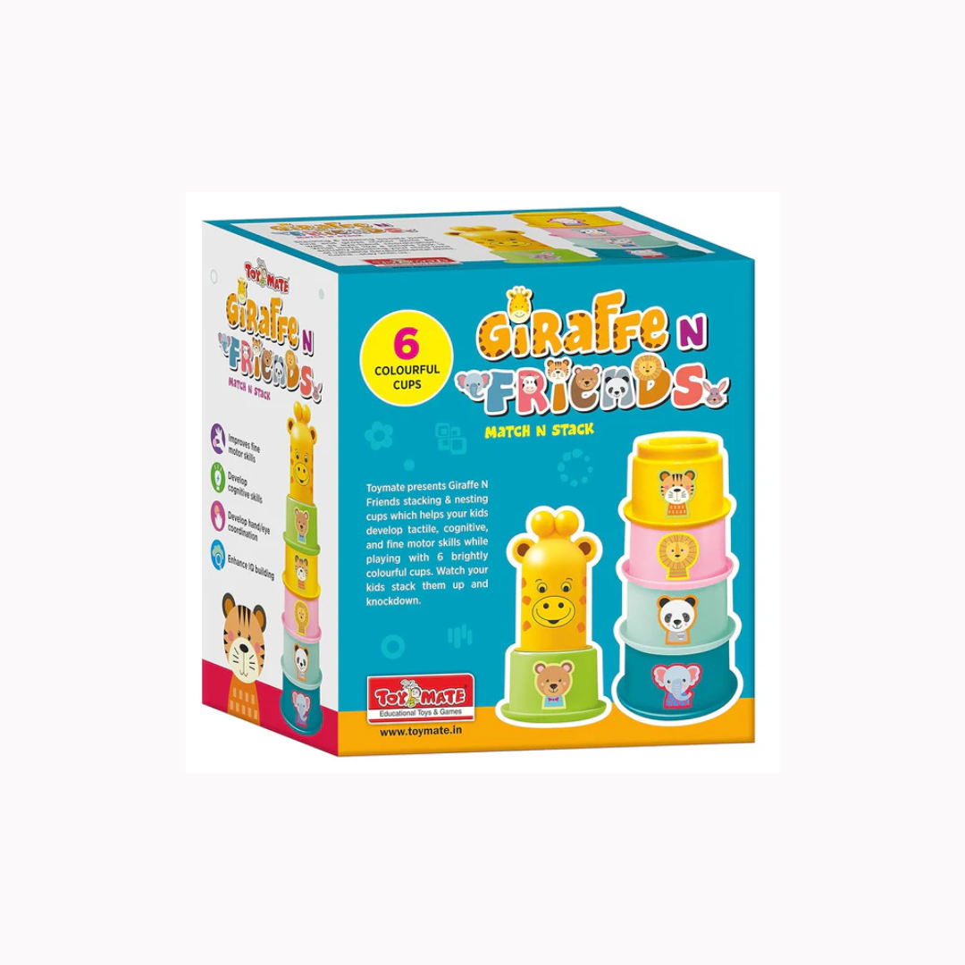 Toymate Giraffe N Friends Game for Toddler Kids - Stacking Cups