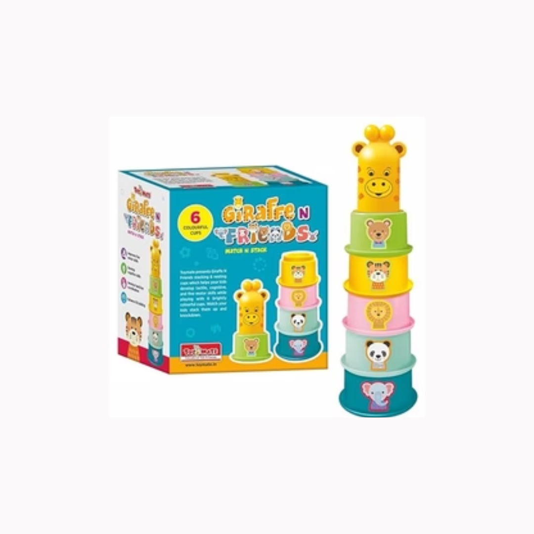 Toymate Giraffe N Friends Game for Toddler Kids - Stacking Cups