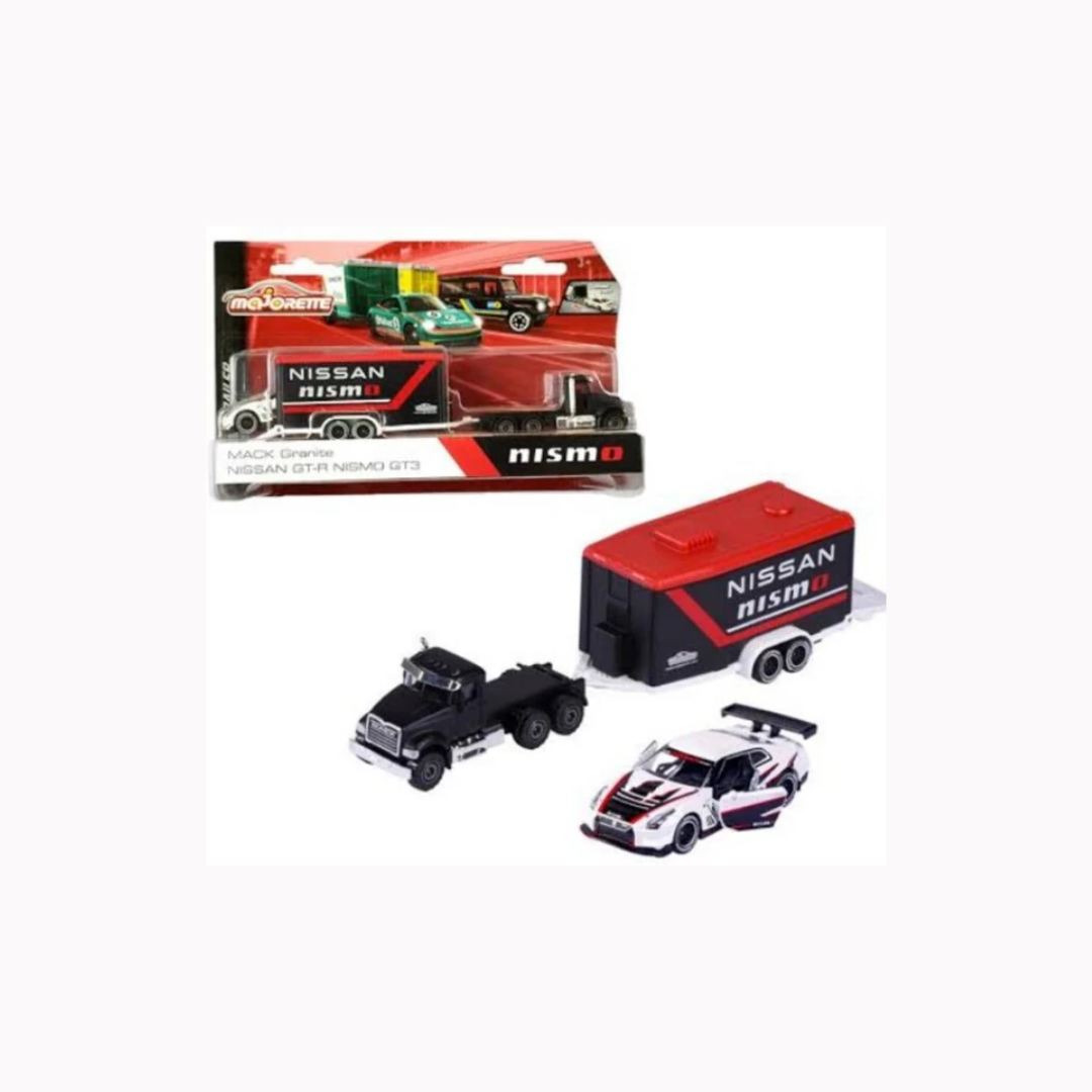 Majorette Race Trailer Mack Granite Nissan Gt-R Nismo GT3
