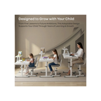 R for Rabbit Kiddie Grow Edge Kids Study Table & Chair Set 3-15 Years, Adjustable Height, Storage Drawer & Bookshelf