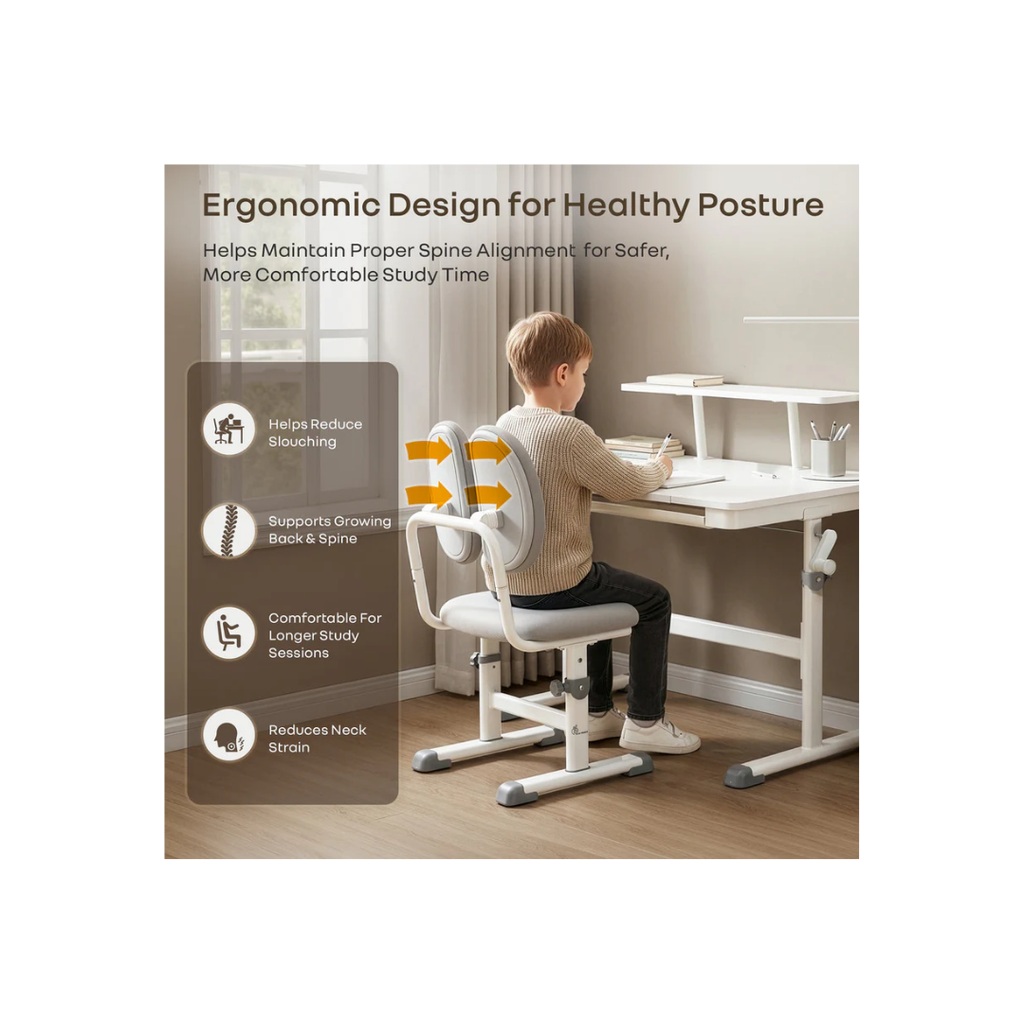 R for Rabbit Kiddie Grow Edge Kids Study Table & Chair Set 3-15 Years, Adjustable Height, Storage Drawer & Bookshelf