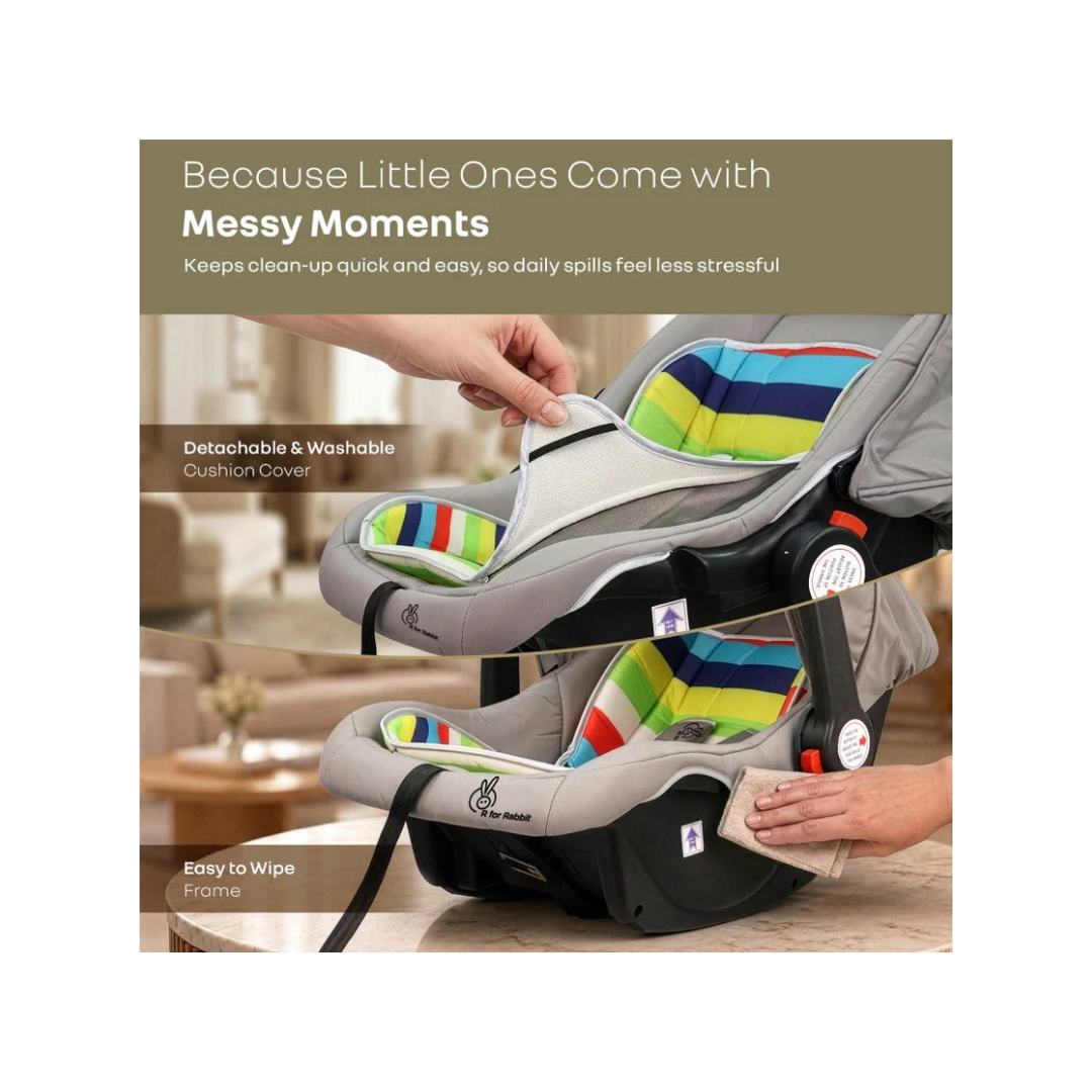 R for Rabbit Picaboo 4 In 1 Carry Cot Rainbow Cum Car Seat
