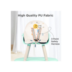 R for Rabbit Cherry Berry Tusky High Chair For Kids 3-in-1 Convertible with Detachable & Adjustable Food Tray - Green Cream