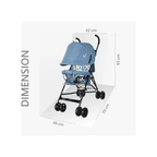 R for Rabbit Pixie Buggy Stroller Easy to Fold and Store, UV Sun Protection Canopy, Rear Brakes, Storage Bag - Abstract Blue