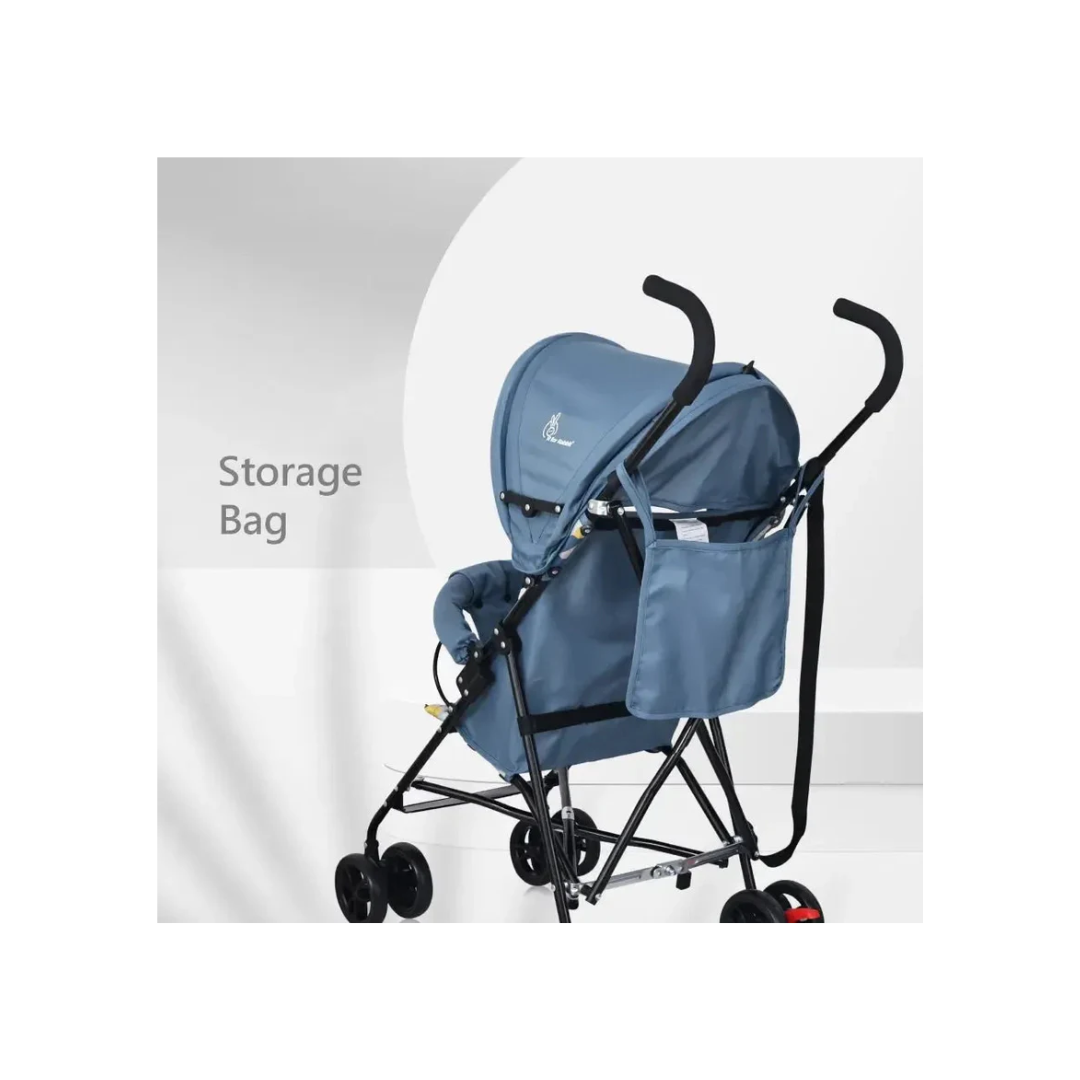 R for Rabbit Pixie Buggy Stroller Easy to Fold and Store, UV Sun Protection Canopy, Rear Brakes, Storage Bag - Abstract Blue