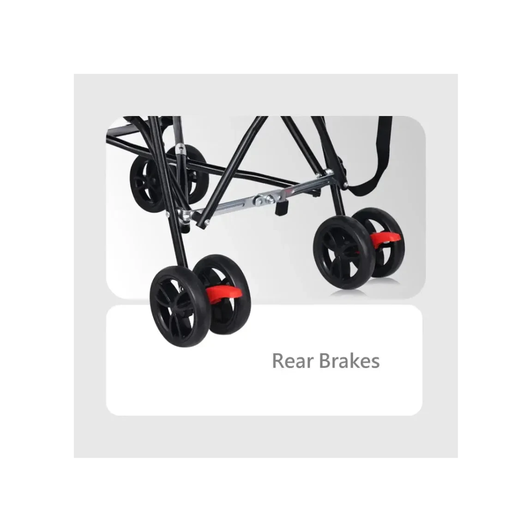 R for Rabbit Pixie Buggy Stroller Easy to Fold and Store, UV Sun Protection Canopy, Rear Brakes, Storage Bag - Abstract Blue