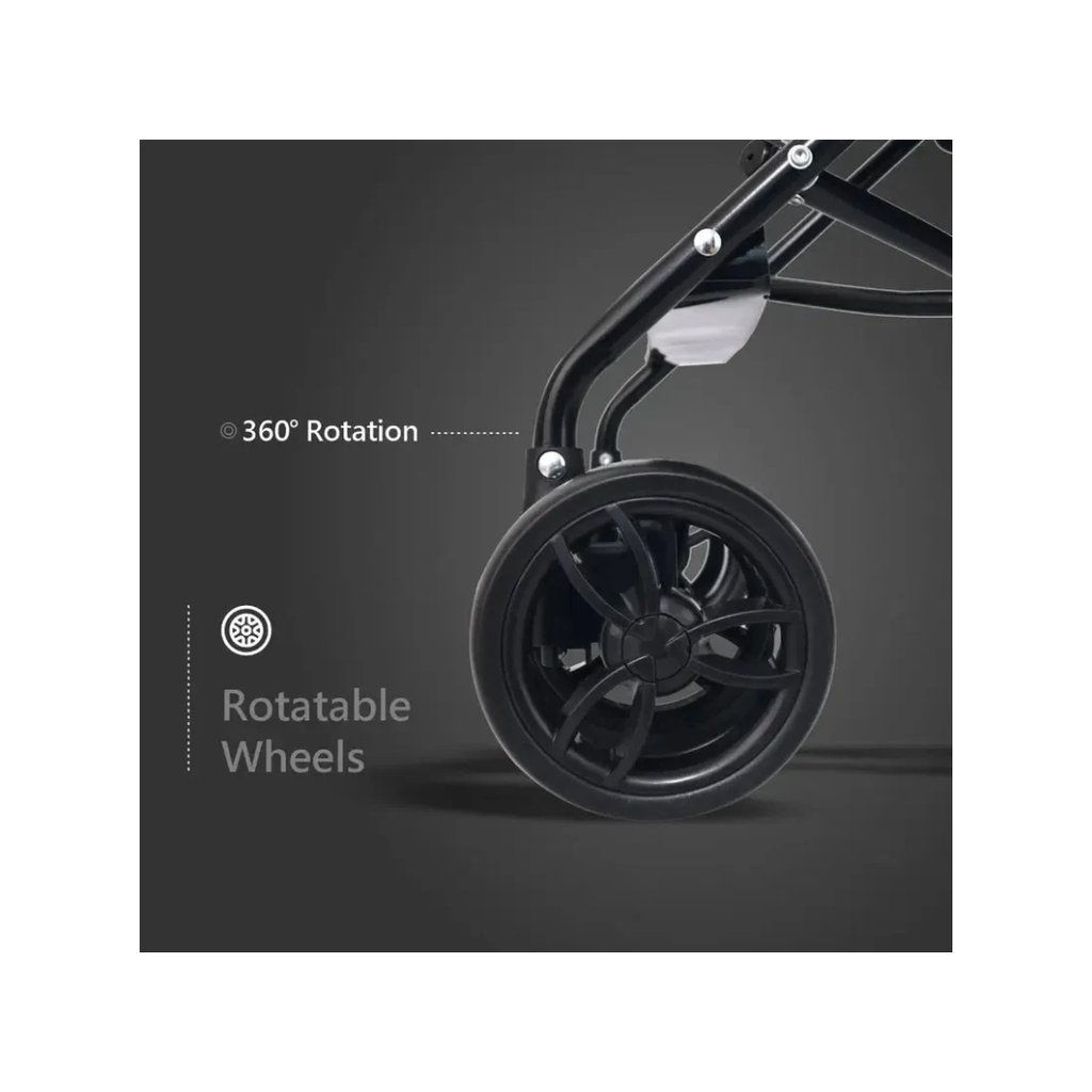 R for Rabbit Pixie Buggy Stroller Easy to Fold and Store, UV Sun Protection Canopy, Rear Brakes, Storage Bag - Abstract Blue