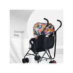 R for Rabbit Pixie Buggy Stroller Easy to Fold and Store, UV Sun Protection Canopy, Rear Brakes, Storage Bag - Black Multi