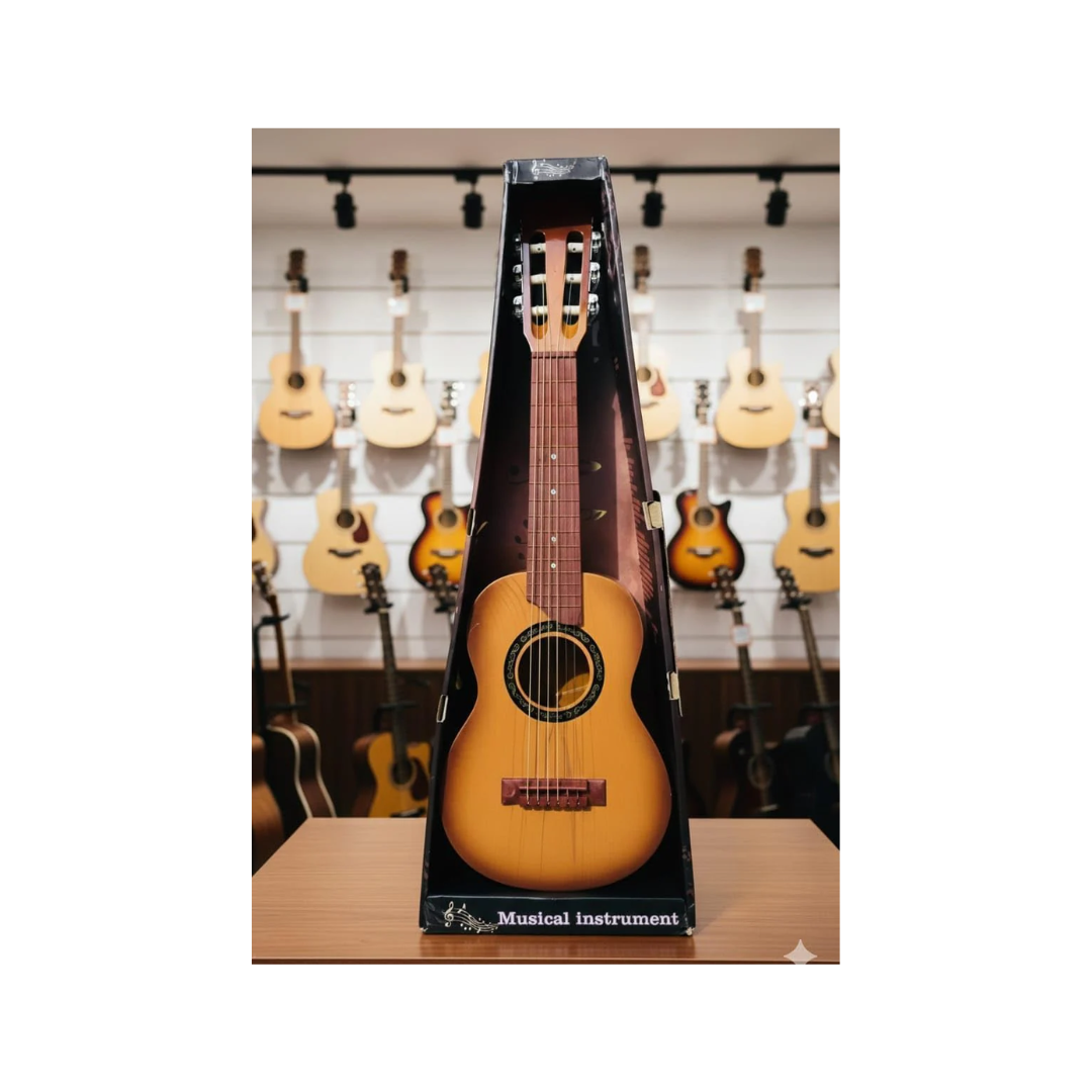 Rainbow Toys Guitar 6-String Wooden Finish Non-Electric Practice Guitar
