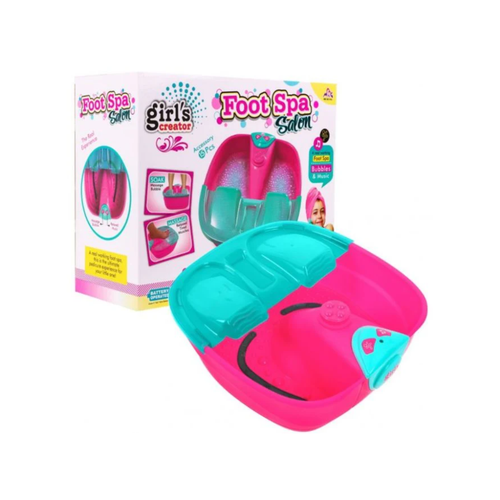 Girls Creator Foot Spa Salon Bubbles & Music, Battery Operated Foot Spa Set with 15 Accessories
