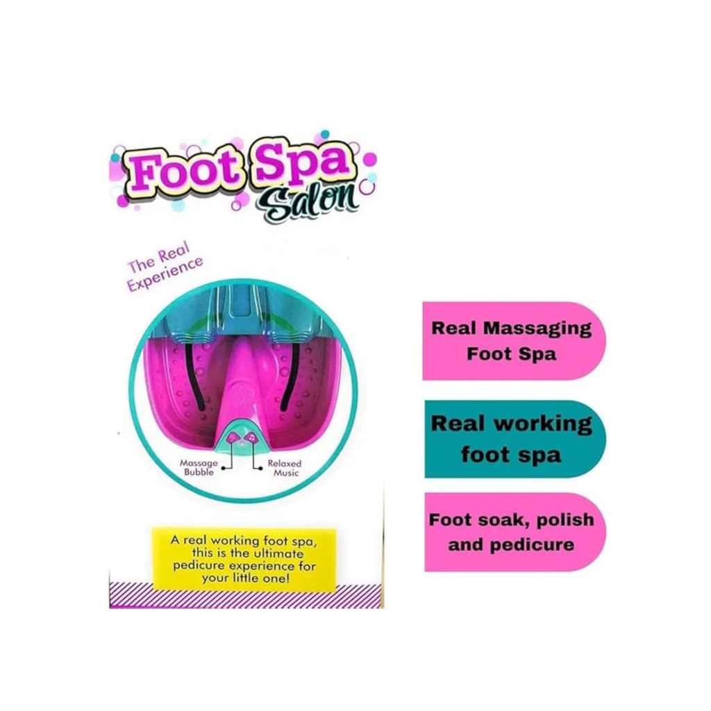 Girls Creator Foot Spa Salon Bubbles & Music, Battery Operated Foot Spa Set with 15 Accessories