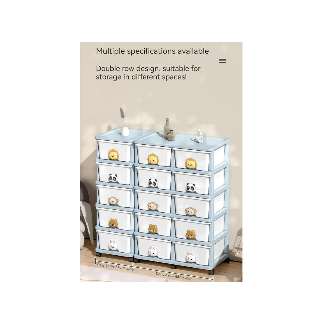 Versatile 4 Lyer Rolling Storage Rack with 8 Drawer