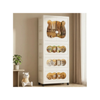 Rainbow Toys Kids Bear Wardrobe Multifunctional Collapsible Plastic Wardrobe Almirah for Kids- Storage Cabinet