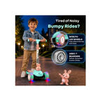 R for Rabbit Road Runner Bunny Scooter For Kids With PU LED Wheels - Green Peach