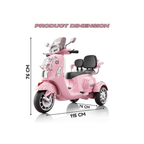 Rainbow Toys Vespa 12v Battery Operated Rechargeable Ride On Scooter with Music & Lights (Pink, Double Seater)
