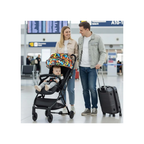 R for Rabbit Pocket Stroller Lite One Hand Fold, Multi Recline, Light Weight, Travel Friendly, Adjustable Canopy, Steel Frame, Link Brake- Black Multi