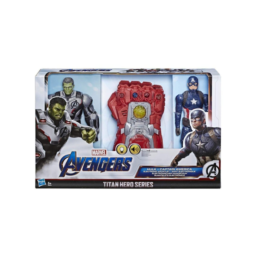 Marvel Avengers: Endgame Hulk Captain America Electronic Gauntlet Action Figure Combo Pack