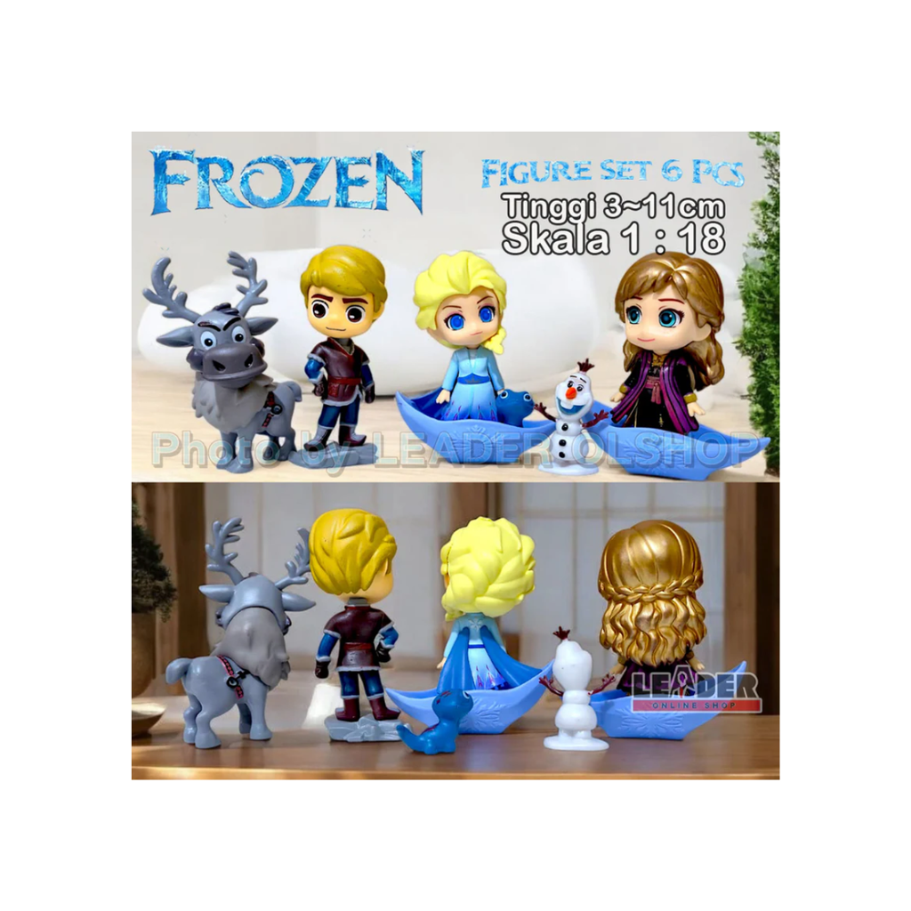 Frozen II Disney Figure 6pcs Set Princess Anna Elsa Kristoff Olaf Sven Bruni Set