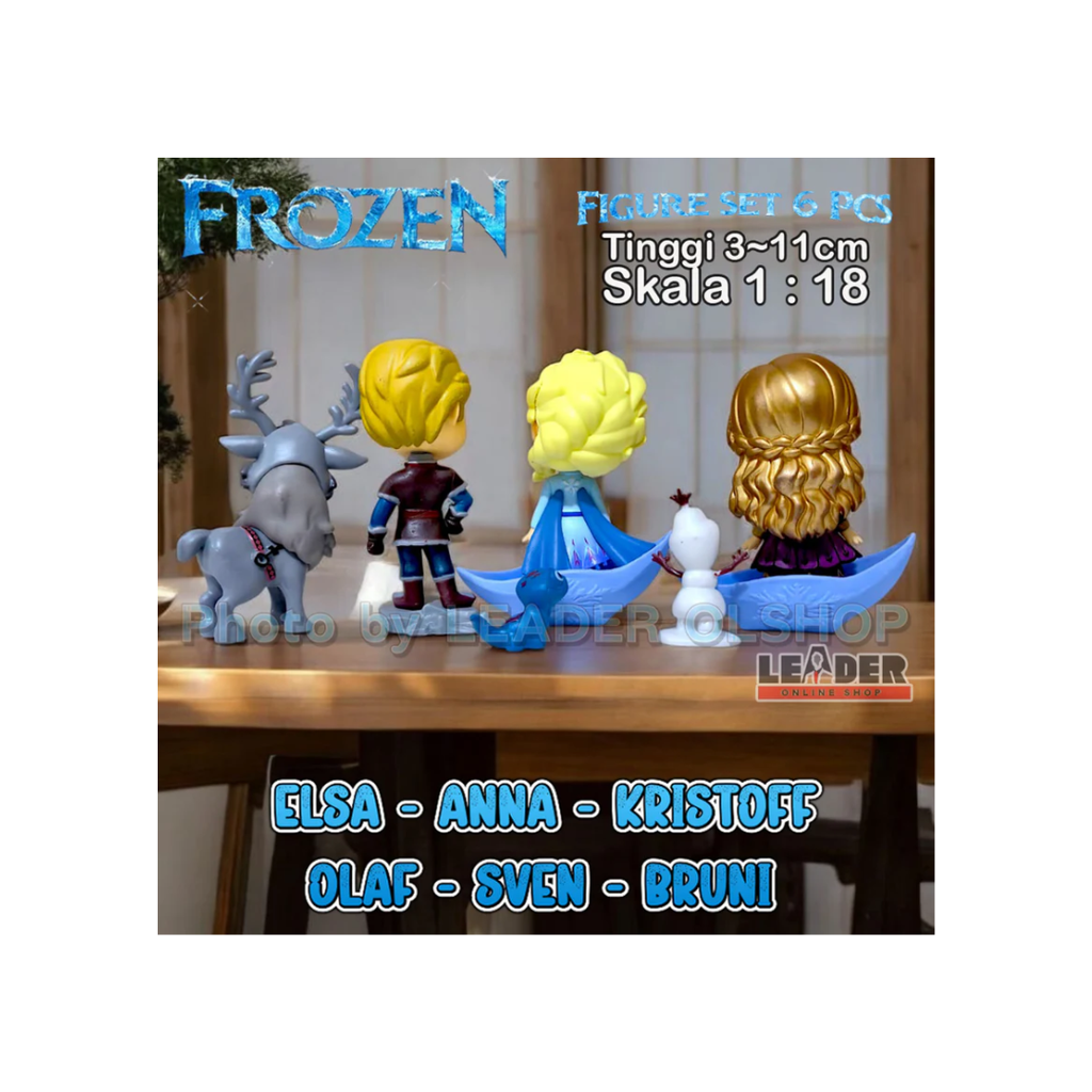 Frozen II Disney Figure 6pcs Set Princess Anna Elsa Kristoff Olaf Sven Bruni Set