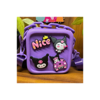 Kuromi Diy Sling Bag With Badges & Funky Chain Handle Assorted