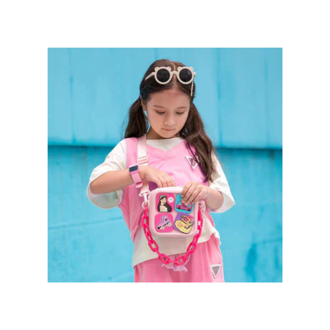 Kuromi Diy Sling Bag With Badges & Funky Chain Handle Assorted