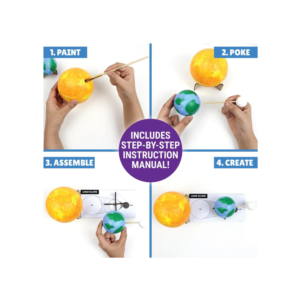 Kalakaram DIY Earth-Sun-Moon Model Kit 3D Informative 3-in-1 Space Toy for Kids
