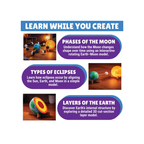 Kalakaram DIY Earth-Sun-Moon Model Kit 3D Informative 3-in-1 Space Toy for Kids
