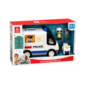 Hola Early Learning Police Car Playset Educational Police Van Toy Set with Police Officer, Bike & Traffic Accessories