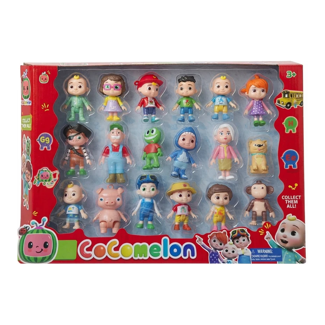 Cocomelon Deluxe 18-Piece Mini Figure Playset - Family & Friends Collection