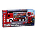 Metamorphosis Motor Building Truck Toy Set – Transforming Car Carrier & Racing Playset with Sliding Power Function