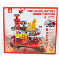 Fire Headquarters Electric Fire Track Toy Set – Rescue Station & Racing Track Set