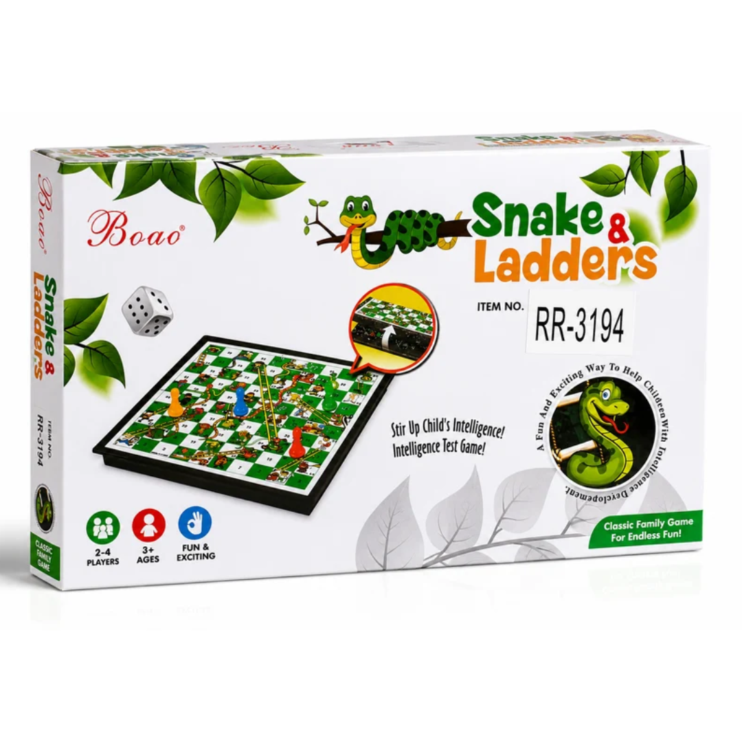 Boao Snake & Ladders Board Game Classic Family Strategy Game 2-4 Players
