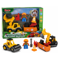 Construction Building Blocks Set with Excavator & Road Roller Vehicles Kids Construction Toy Set