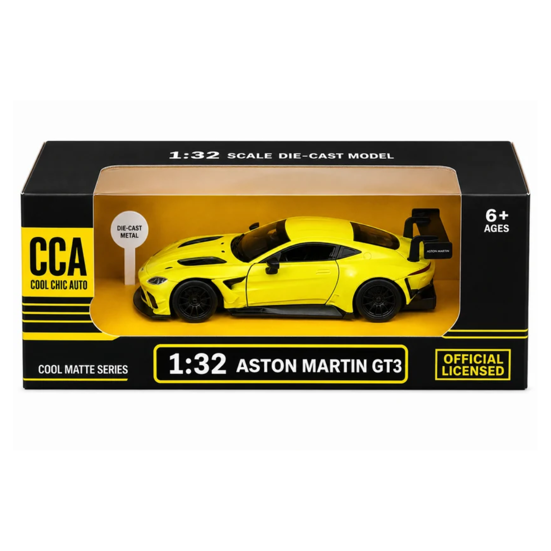 CCA Aston Martin GT3 1:32 Official Licensed Die-Cast Model Car – Yellow