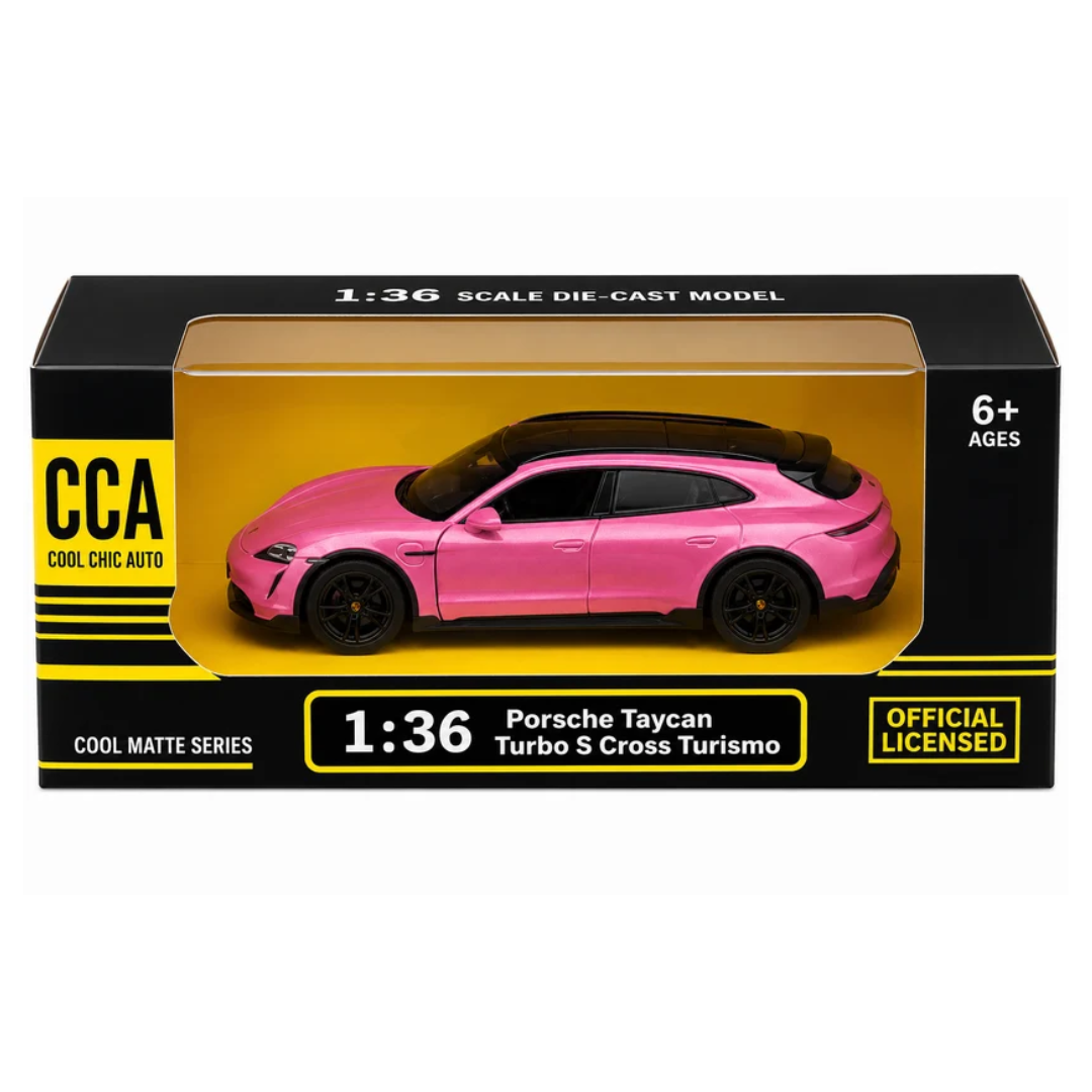CCA Porsche Taycan Turbo S Cross Turismo 1:36 Die-Cast Car – Pink