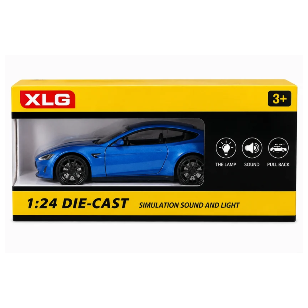 XLG 1:24 Die-Cast Sports Car with Light, Sound & Pull Back