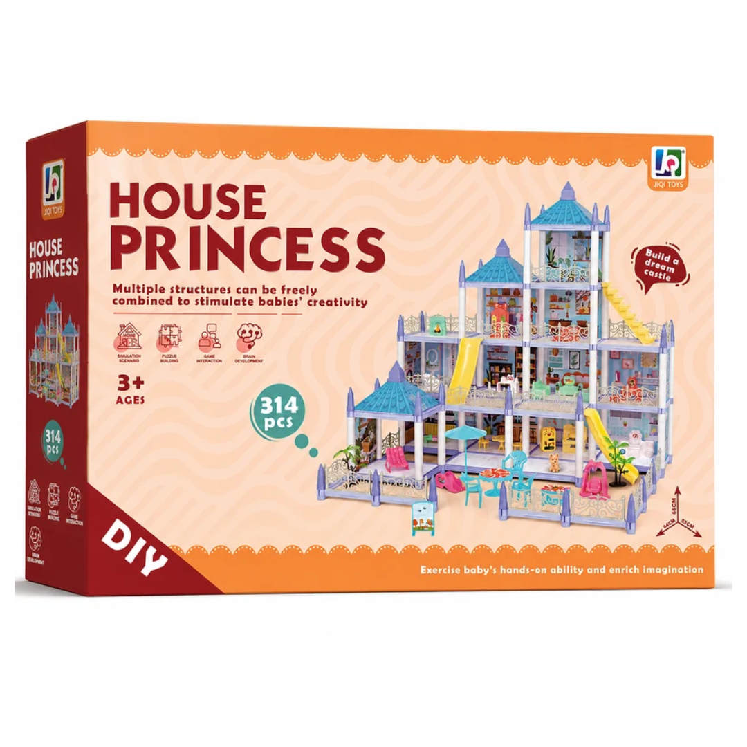 Rainbow Toys Doll House Princess DIY Dream Castle Building Set – 314 Pcs