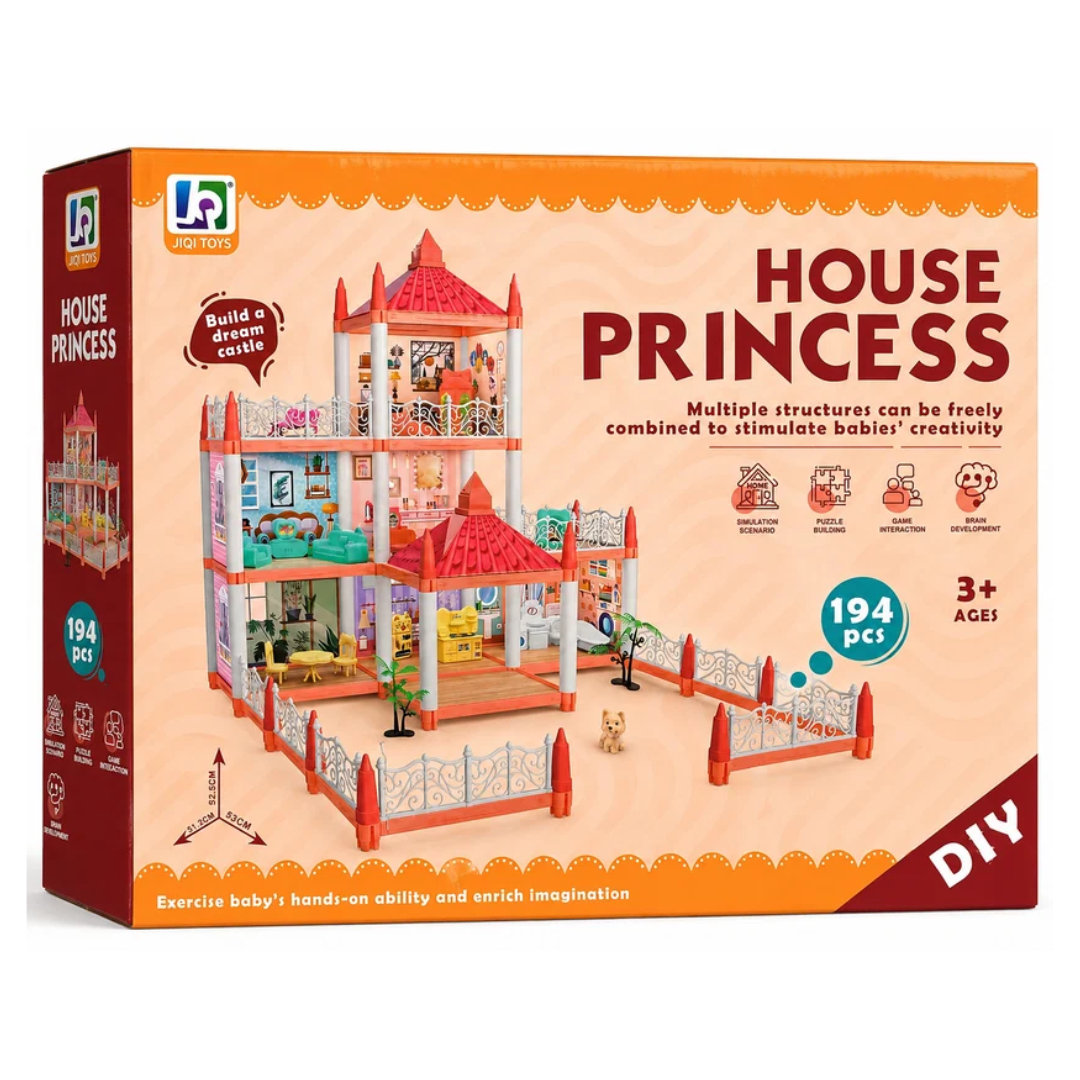 Rainbow Toys Doll House Princess DIY Dream Castle Building Set – 194 Pcs