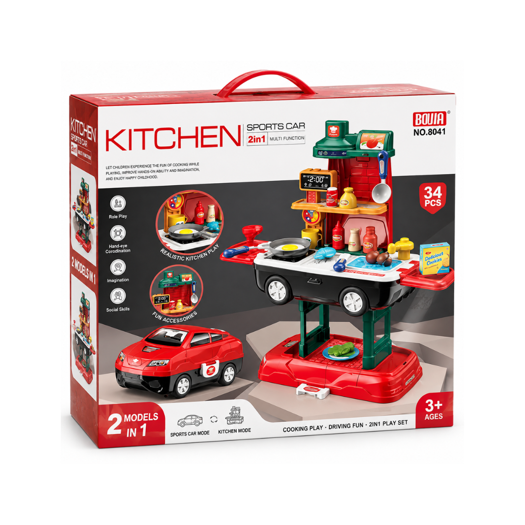 Rainbow Toys 2-in-1 Sports Car Kitchen Play Set
