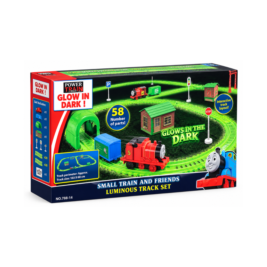 Bsq Power Train World Glow In The Dark Train Set